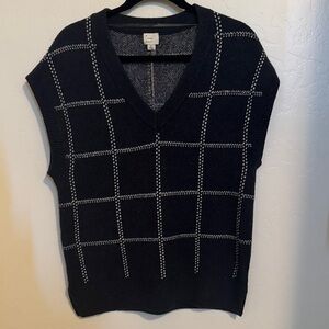 a new day oversized Navy and White V-Neck Sweater Vest